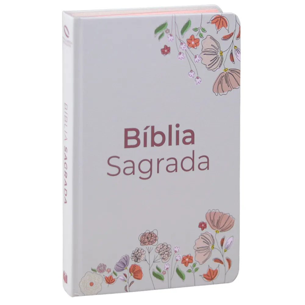 Bíblia Sagrada Flores Creme | NAA | Letra Normal | Capa Dura