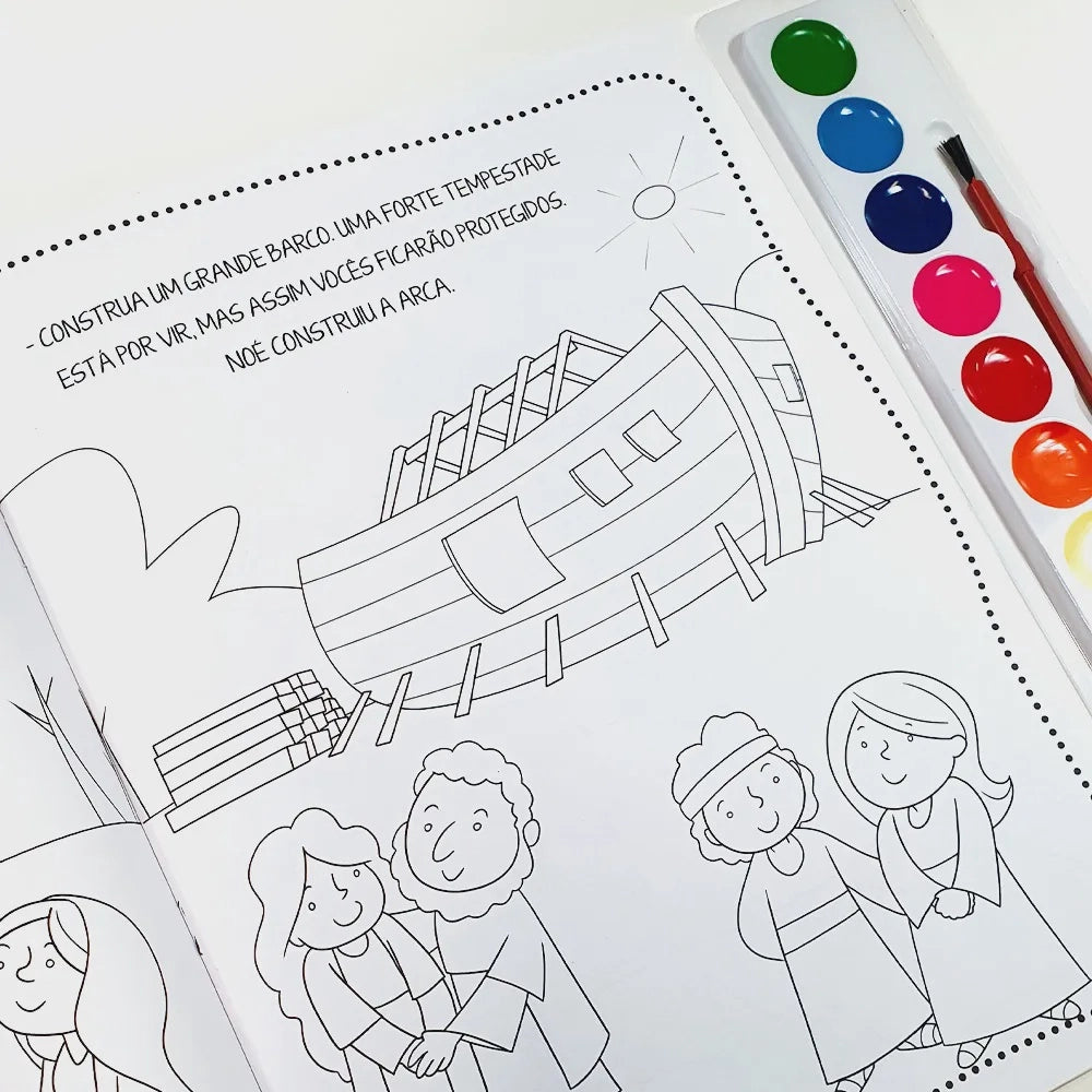 Livro com Aquarela - A Arca de Noé