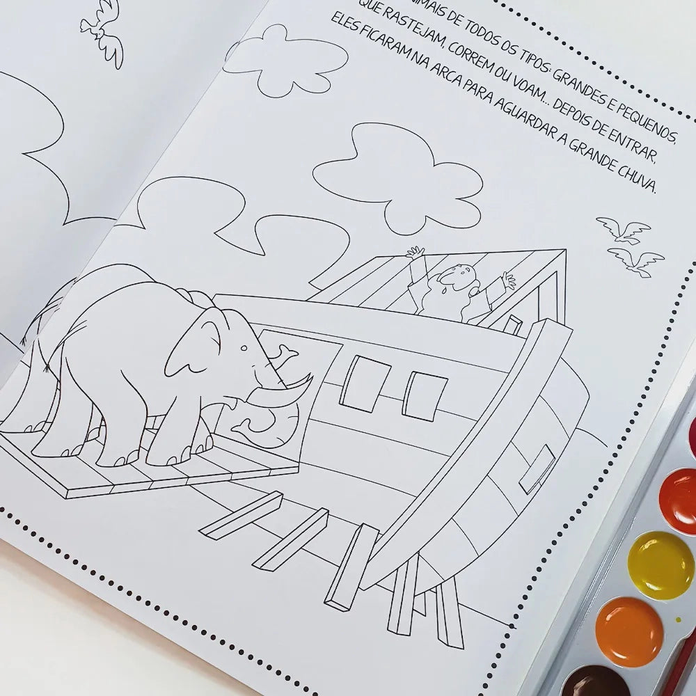 Livro com Aquarela - A Arca de Noé