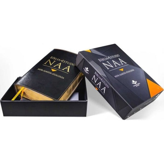 Bíblia de Estudo NAA | Letra Normal | Capa Luxo Preta