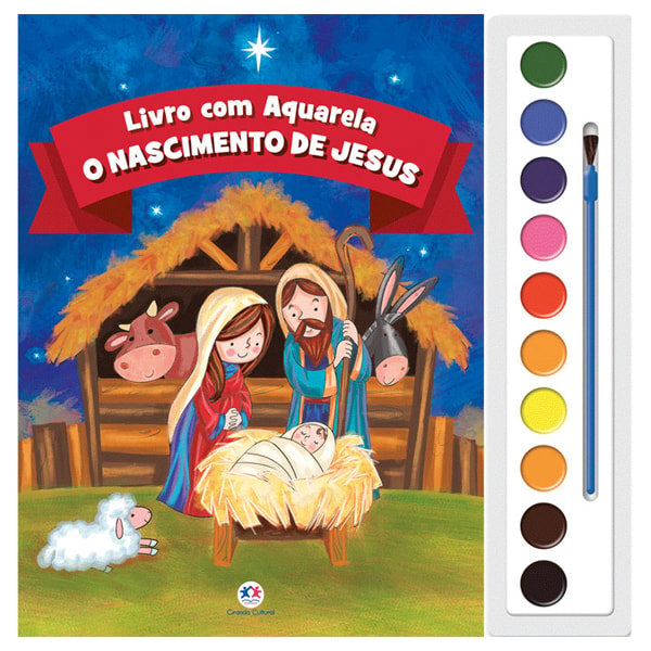 Livro com Aquarela | O Nascimento de Jesus