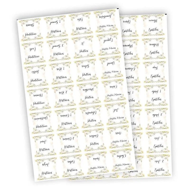 Abas Adesivas para Bíblias | Marcador Índice Ramos de Flores