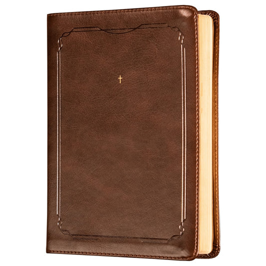 Bíblia The Purpose Book | A21 | Capa Couro Soft Marrom Cruz