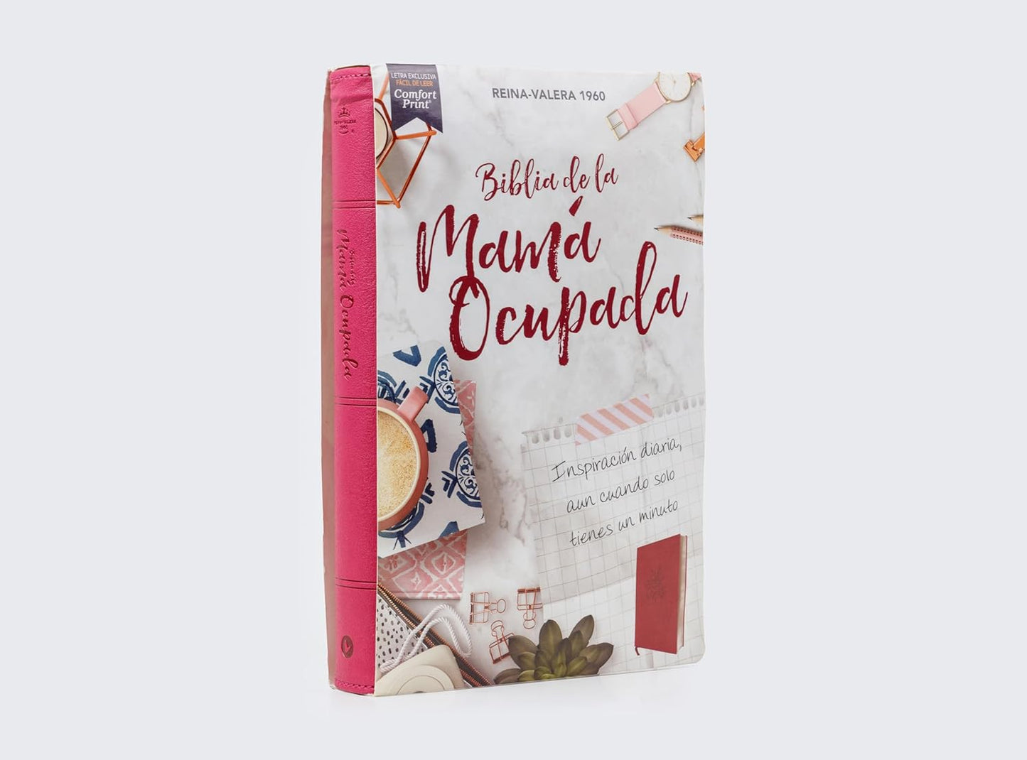 Santa Biblia | RVR60 | Mamá Ocupada | Leathersoft magenta | Palabras de Jesús en rojo | Comfort Print