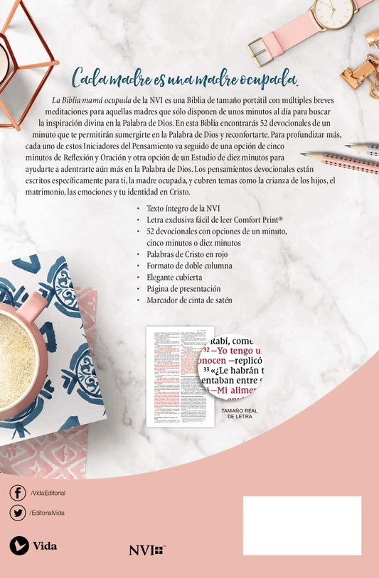 Biblia de la Mamá Ocupada | NVI | Turquesa | Palabras de Jesús en Rojo