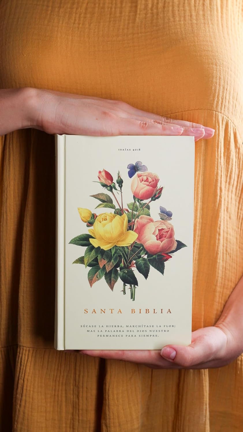 Biblia Sagrada | RVR 1960 | Tapa dura floral | Palabras de Jesús en rojo