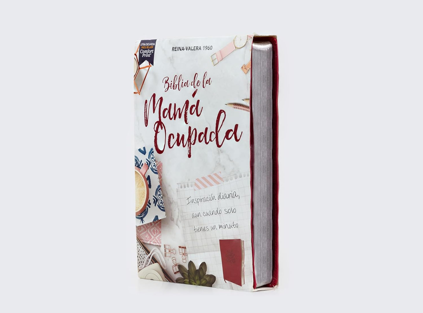 Santa Biblia | RVR60 | Mamá Ocupada | Leathersoft magenta | Palabras de Jesús en rojo | Comfort Print