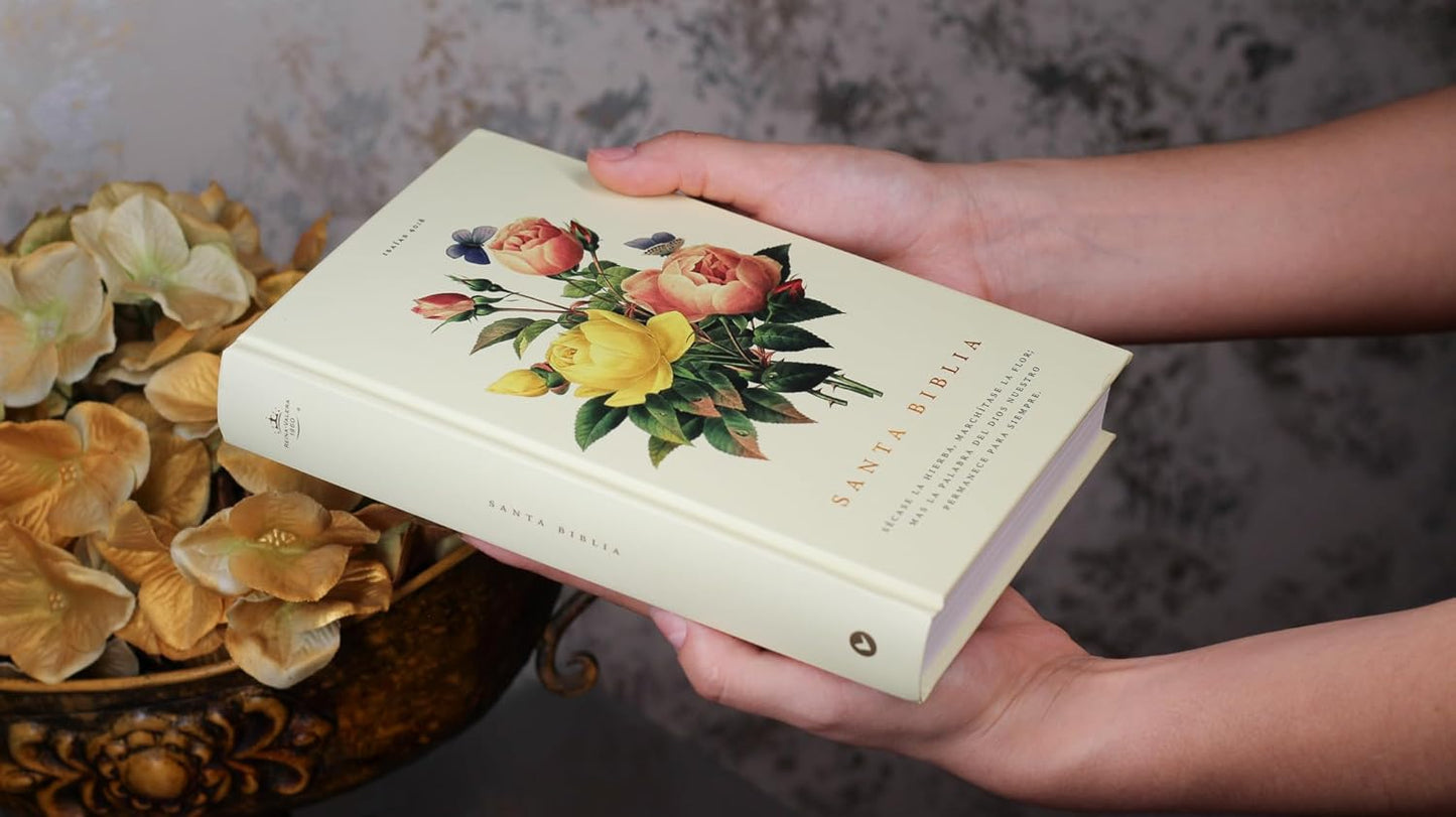 Biblia Sagrada | RVR 1960 | Tapa dura floral | Palabras de Jesús en rojo