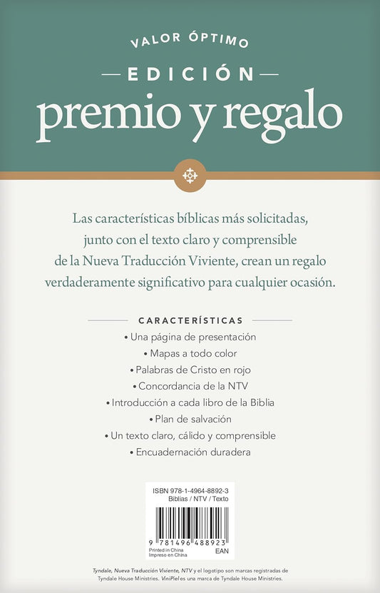 Biblia Sagrada | NTV | ViniPiel negro | Letra roja | Español