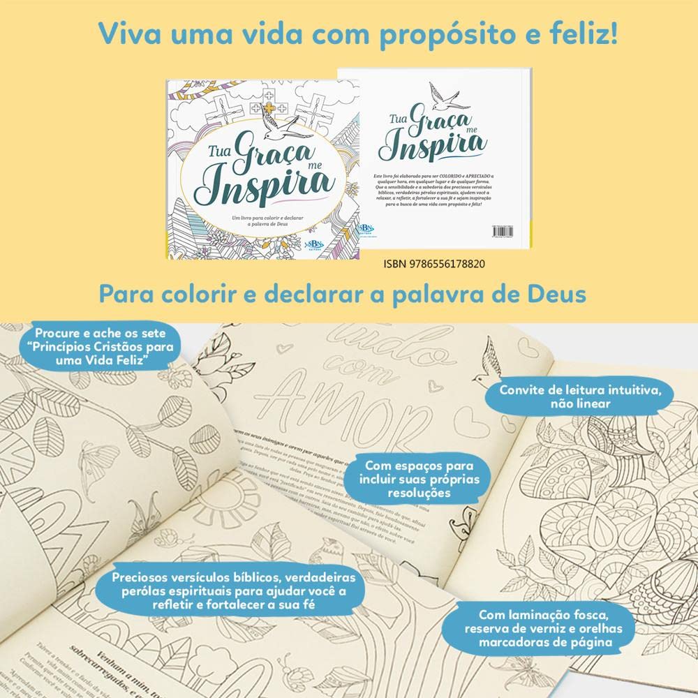 Livro para Colorir: Tua graça me inspira