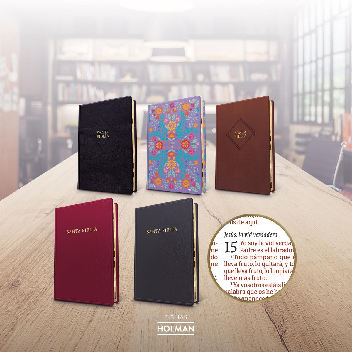 Santa Biblia | RVR 1960 | Letra gigante | Negro | Imitación piel | Con índice