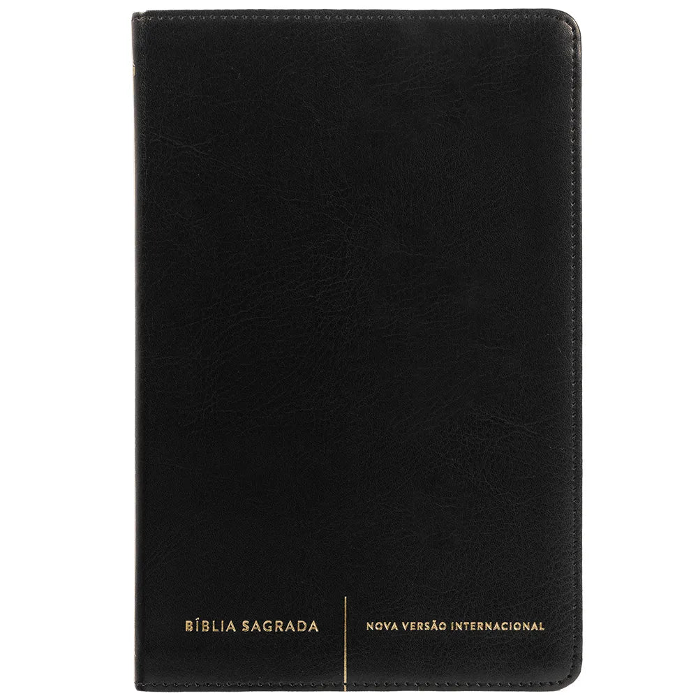 Bíblia Sagrada Slim | NVI | Letra Normal | Capa Luxo Preto