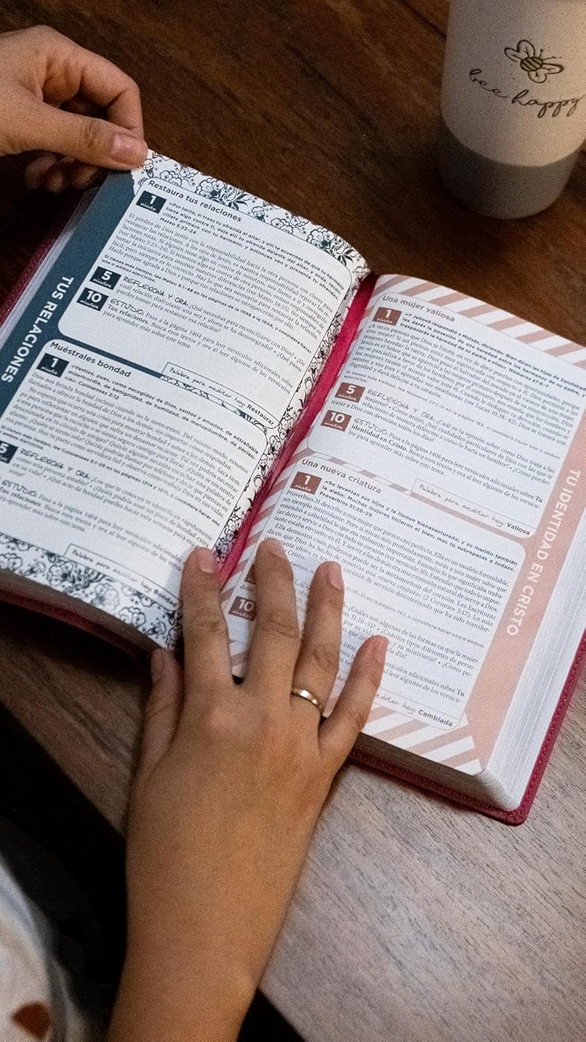 Santa Biblia | RVR60 | Mamá Ocupada | Leathersoft magenta | Palabras de Jesús en rojo | Comfort Print