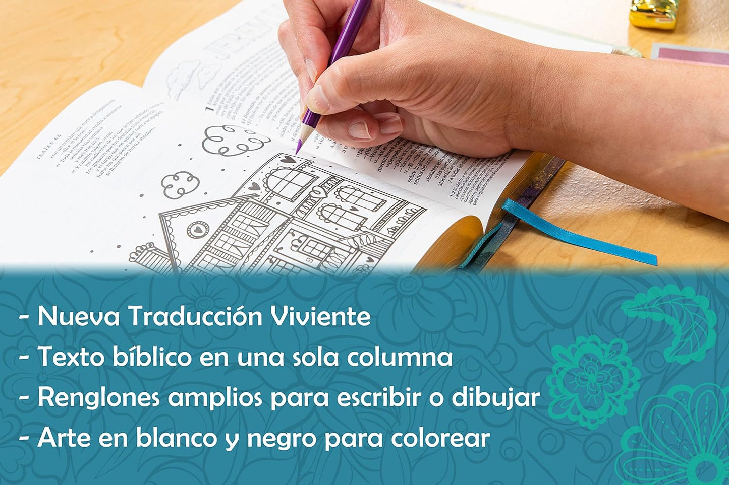 Biblia Inspira NTV | SentiPiel | Oro | Para colorear