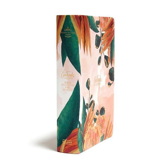 Biblia Reina Valera 1960 | Devocional Centrada en Cristo | Floral | Símil Piel