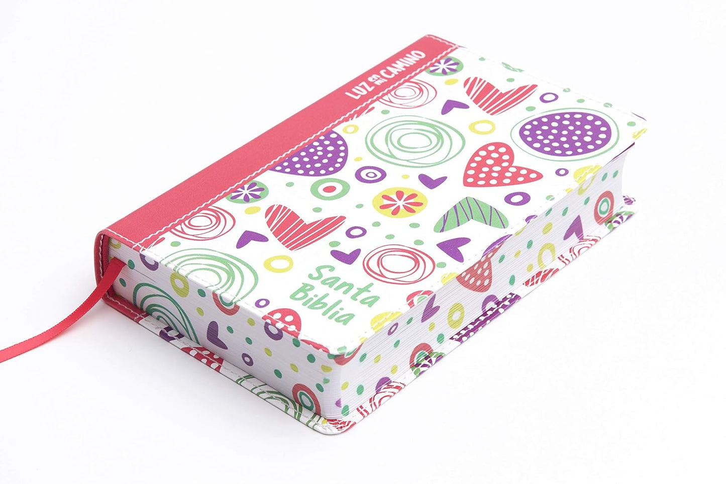 NVI Biblia Luz en mi Camino Corazones, Multicolor Símil Piel (Edición en Español)