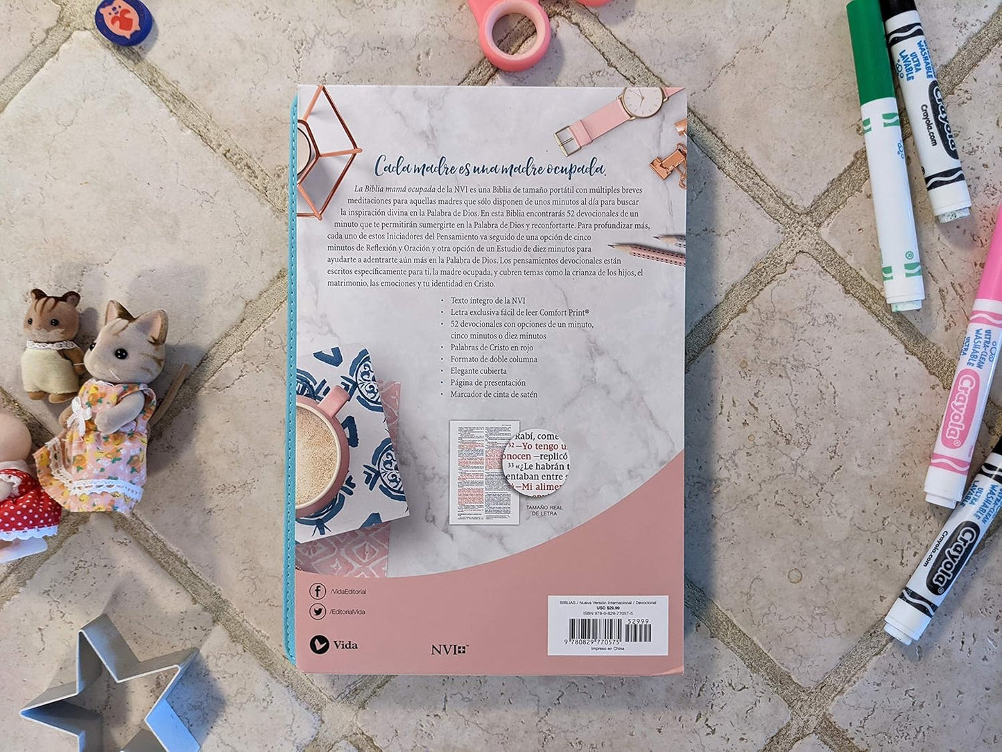 Biblia de la Mamá Ocupada | NVI | Turquesa | Palabras de Jesús en Rojo