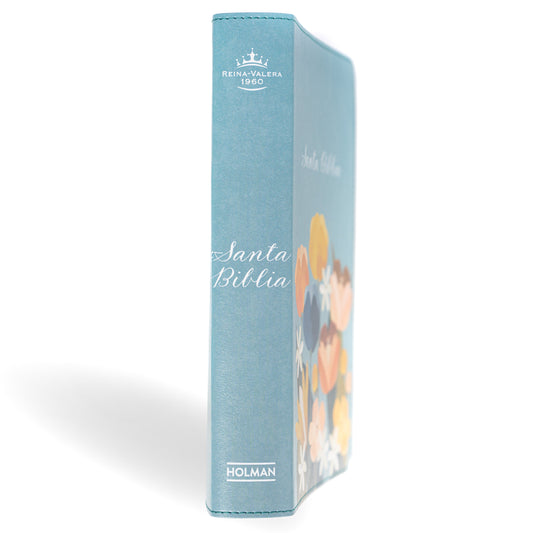 Biblia RVR 1960 | Letra grande 12 pts | Tamaño manual | Edición especial aqua | Tapa dura | Español
