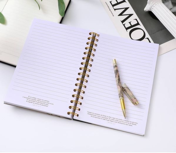 Libreta y Bolígrafo ABBA | Set La Senda de la Vida | Salmos 16:11 | Tapa dura argollada