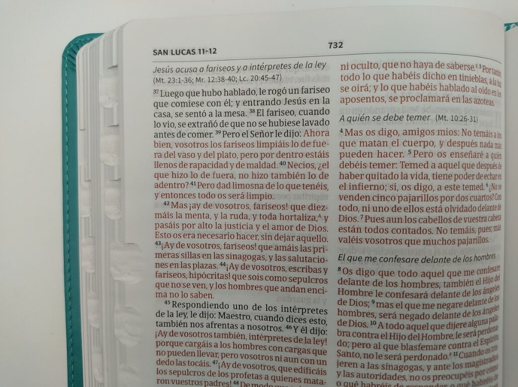 Biblia Ultrafina | RVR 1960 | Aqua símil piel | Con índice