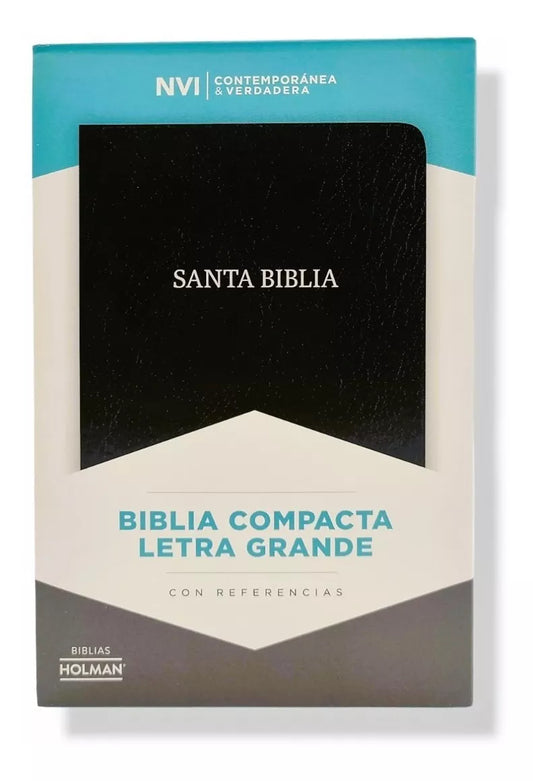 Biblia Compacta Letra Grande Negro | Piel Fabricada | NVI