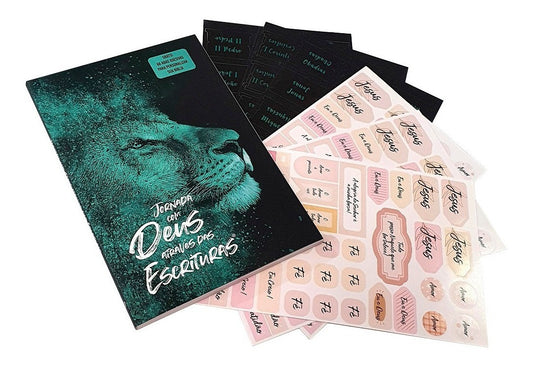 Jornada com Deus Através das Escrituras | Leão Azul | + adesivos