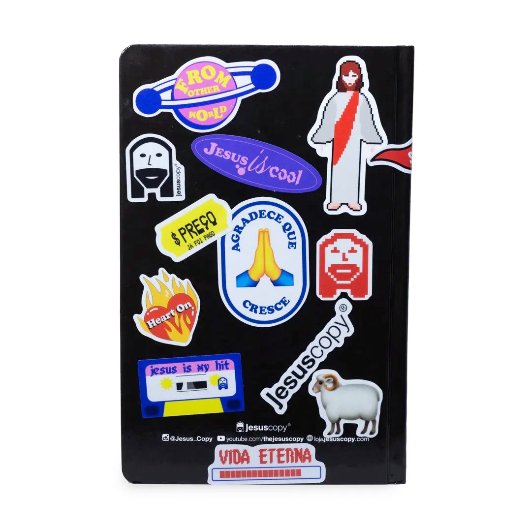 Bíblia Sticker Preta | NVI | Capa Dura | Adesivos Personalizados
