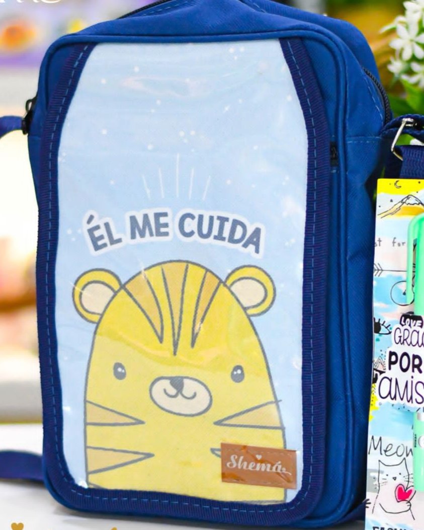 Bolso Infantil "Él Me Cuida" - Azul