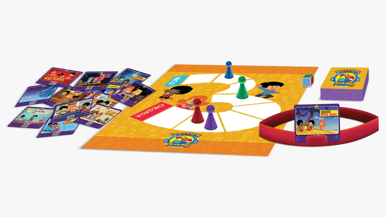 Jogo de Tabuleiro Vamos Cantar com 3 Palavrinhas