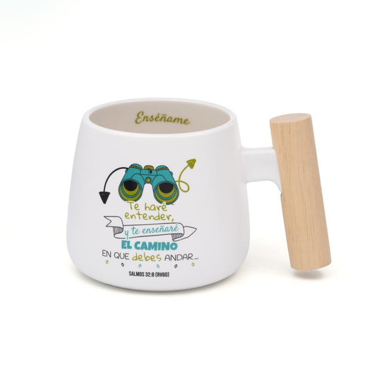 Taza Enseñame| Mango de madera | Colección Dirección