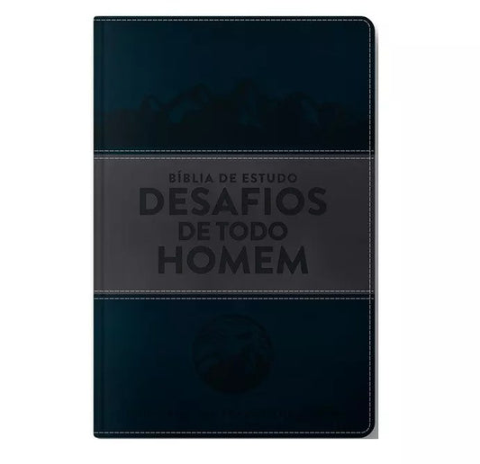 Bíblia Sagrada de Estudo Desafios de Todo Homem | NVT | Azul