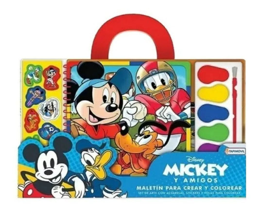 Maletín para Crear y Colorear Tapimovil | Acuarelas | Mickey y amigos