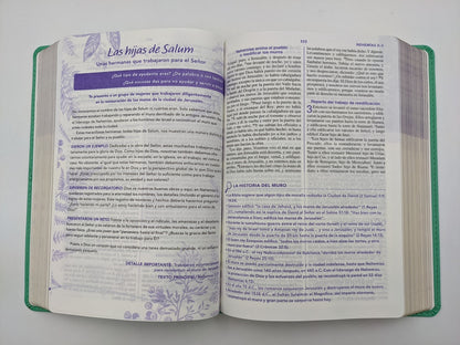Biblia de una joven conforme al corazón de Dios | Verde | Devocional