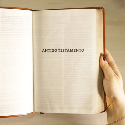 Bíblia Slim Filament | NVT | Letra Grande | Capa Couro Sintético Marrom