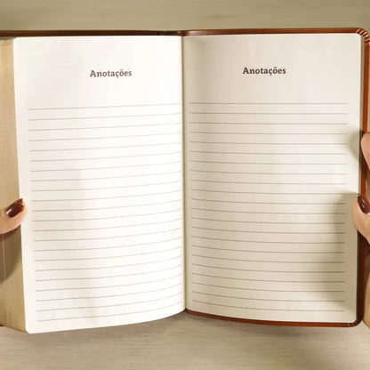 Bíblia Slim Filament | NVT | Letra Grande | Capa Couro Sintético Marrom