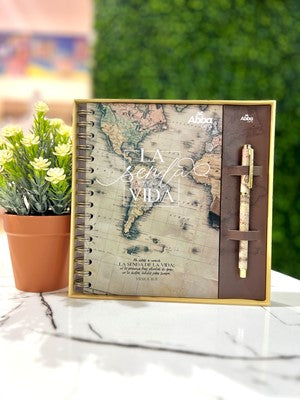 Libreta y Bolígrafo ABBA | Set La Senda de la Vida | Salmos 16:11 | Tapa dura argollada