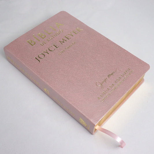 Bíblia De Estudo Joyce Meyer | NVI | Letra Grande | Capa Luxo Rosa