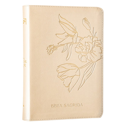 Bíblia The Purpose Book | A21 | Capa Couro Soft Bege Flores