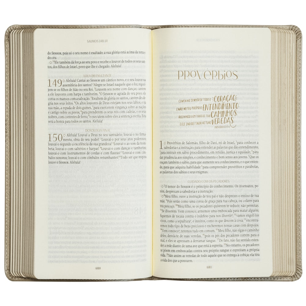Bíblia The Purpose Book | A21 | Capa Couro Soft Bege Flores