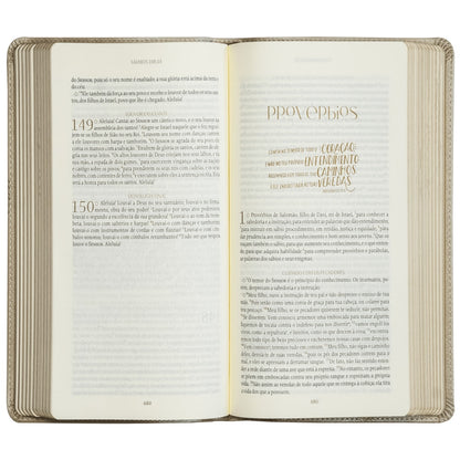 Bíblia The Purpose Book | A21 | Capa Couro Soft Bege Flores