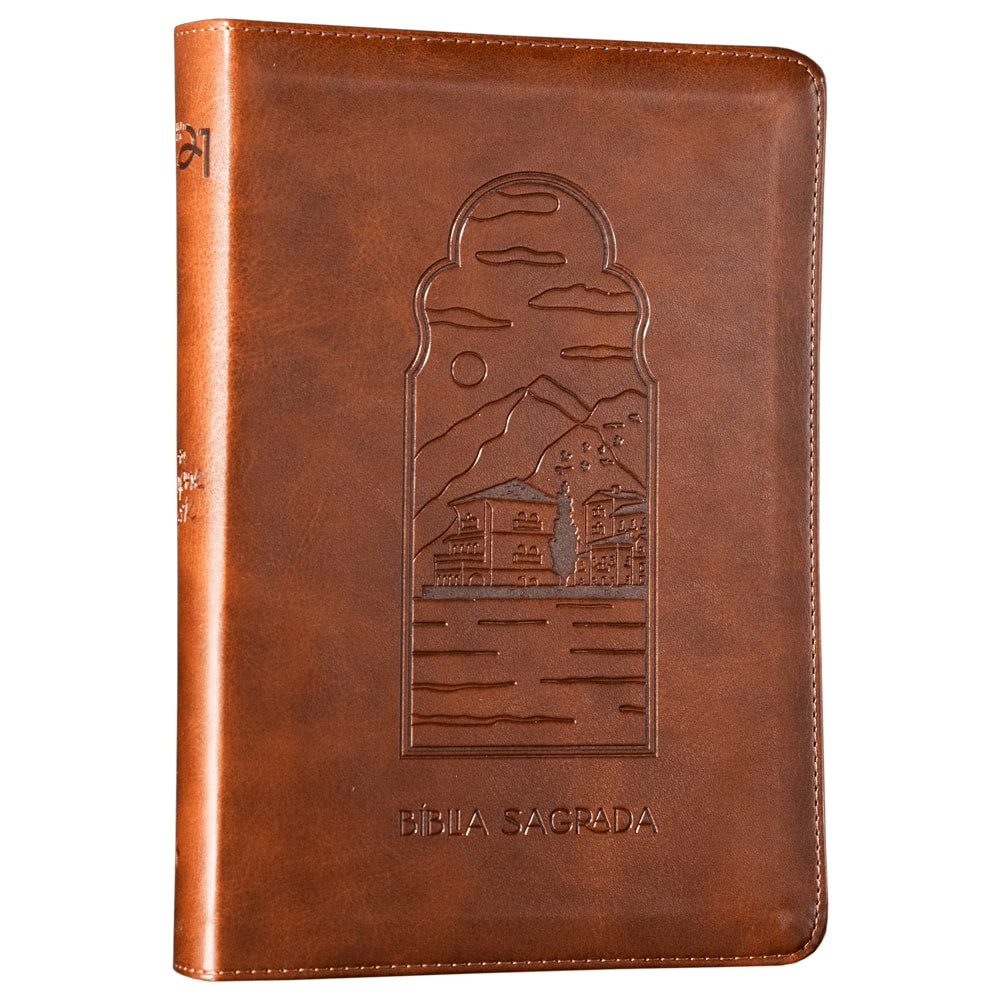 Bíblia The Purpose Book | A21 | Capa Couro Soft Marrom Paisagem