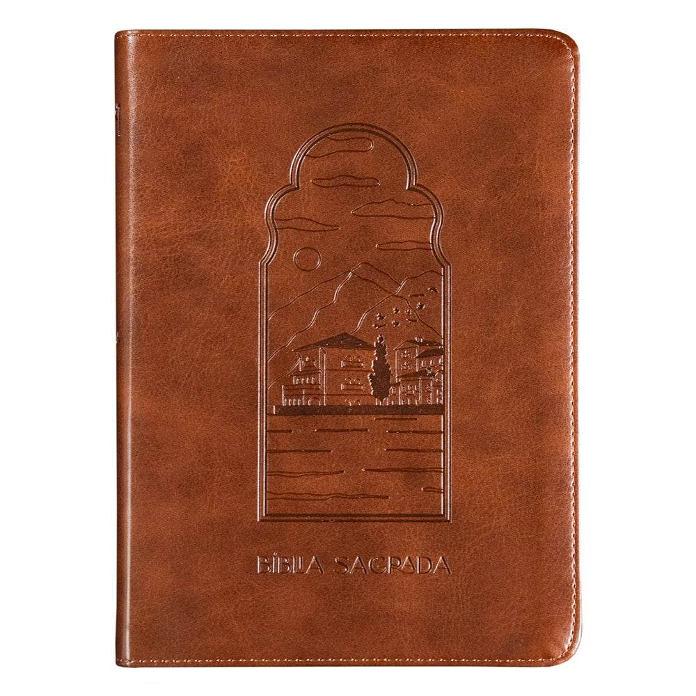 Bíblia The Purpose Book | A21 | Capa Couro Soft Marrom Paisagem