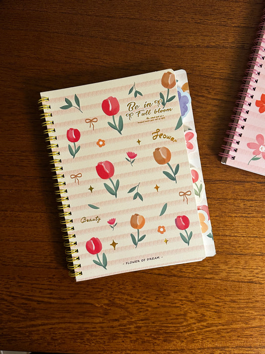 Cuaderno floral amarillo | Espiral