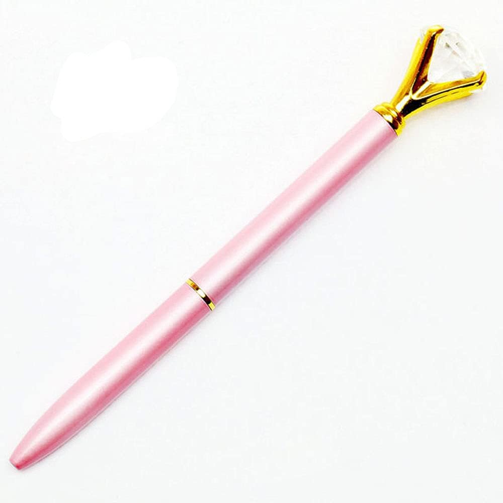 Caneta de Diamante Rosa com Cristais