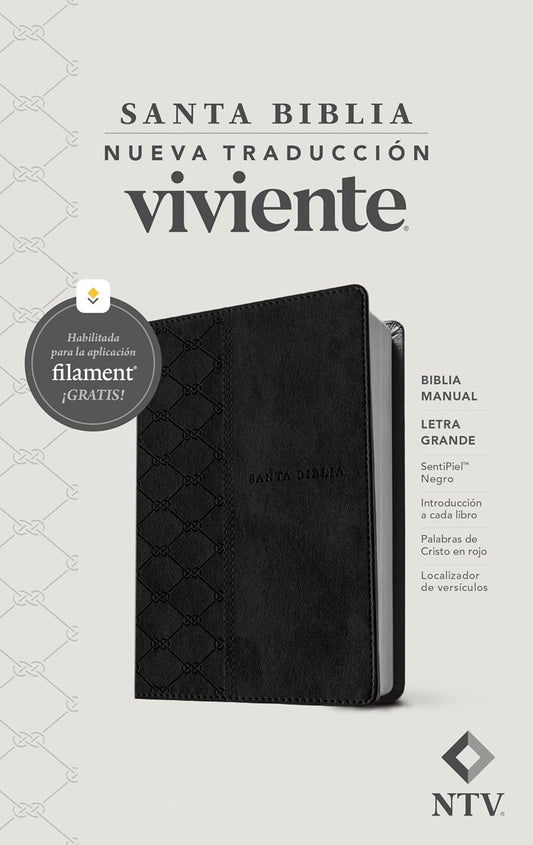 Biblia Manual | NTV | Imitación piel negra | Letra grande | Filament