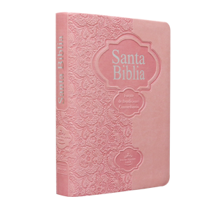 Biblia Fuente de Bendiciones Reina Valera 1960 | Chica | Letra Mediana | Imitación Piel Rosa