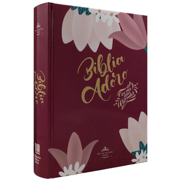 Biblia Adoro | Reina Valera 1960 | Letra grande 11 pts | Tapa dura flores
