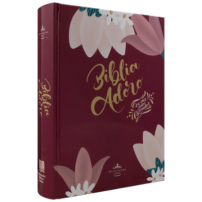 Biblia Adoro | Reina Valera 1960 | Letra grande 11 pts | Tapa dura flores