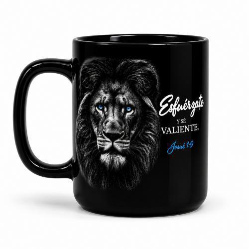 Taza Colección Prominencia | “Esfuérzate y Sé Valiente” | Josué 1:9 | Cerámica |