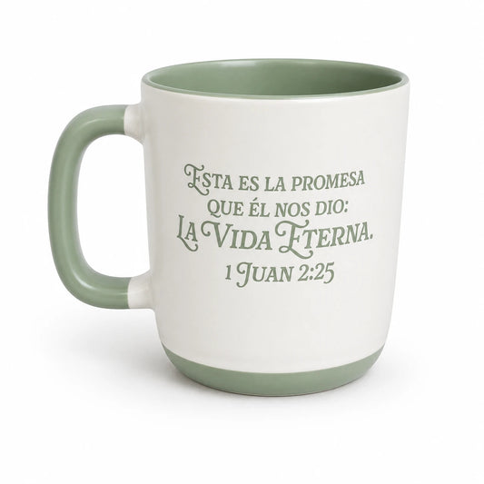 Taza Luz en el Camino | “La vida eterna” | 1 Juan 2:25 | Cerámica | 355 ml
